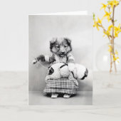 Vintage Welpen-und Kätzchen-Mitteilungskarten Karte (Gelbe Blume)