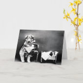 Vintage Welpen-und Kätzchen-Mitteilungskarten Karte (Gelbe Blume)