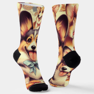 Vintage-Welsh-Corgi-Cardigan-nahtlos Socken