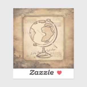 Vintage Welt. Geschenk für Geografie und Geschicht Aufkleber