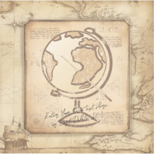 Vintage Welt. Geschenk für Geografie und Geschicht Aufkleber