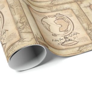 Vintage Welt. Geschenk für Geografie und Geschicht Geschenkpapier