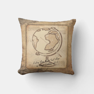 Vintage Welt. Geschenk für Geografie und Geschicht Kissen