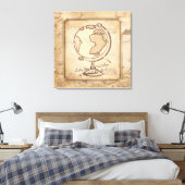 Vintage Welt. Geschenk für Geografie und Geschicht Leinwanddruck (Insitu (Schlafzimmer))