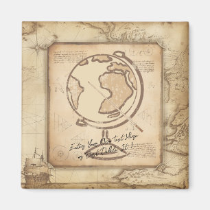 Vintage Welt. Geschenk für Geografie und Geschicht Magnet