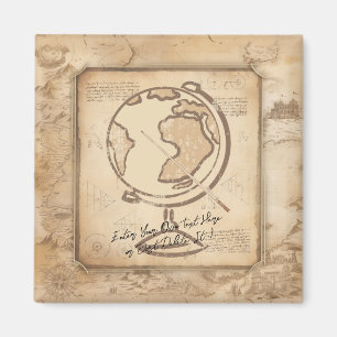 Vintage Welt. Geschenk für Geografie und Geschicht Magnet