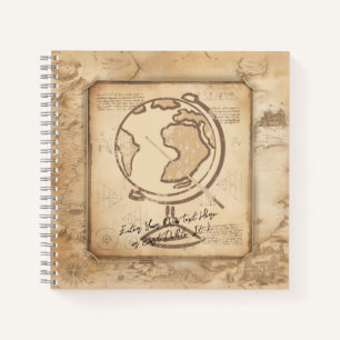 Vintage Welt. Geschenk für Geografie und Geschicht Notizblock