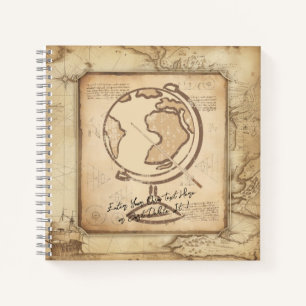 Vintage Welt. Geschenk für Geografie und Geschicht Notizblock