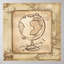 Vintage Welt. Geschenk für Geografie und Geschicht Poster
