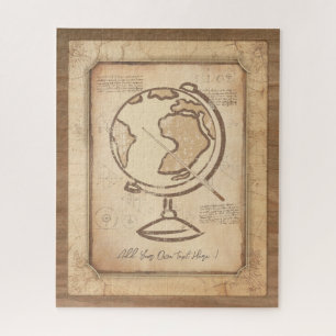 Vintage Welt. Geschenk für Geografie und Geschicht Puzzle