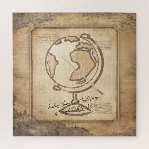 Vintage Welt. Geschenk für Geografie und Geschicht Puzzle