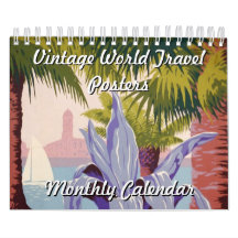 Vintage Welt-Reiseplakat-Kalender