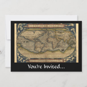 Vintage Weltatlas Historisches Design Einladung