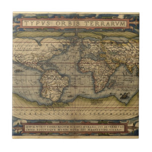 Vintage Weltatlas Historisches Design Fliese