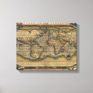 Vintage Weltatlas Historisches Design Leinwanddruck