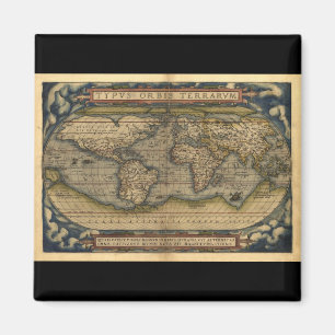 Vintage Weltatlas Historisches Design Magnet