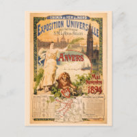 Vintage Weltausstellung von Antwerpen 1894
