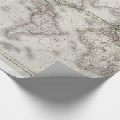 Vintage Weltfernschreibleitungen Karte (1855) Geschenkpapier (Ecke)