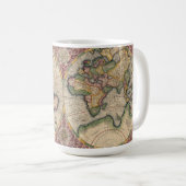 Vintage Weltkarte 1609 Kaffeetasse (VorderseiteRechts)