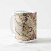 Vintage Weltkarte 1609 Kaffeetasse (Vorderseite Links)