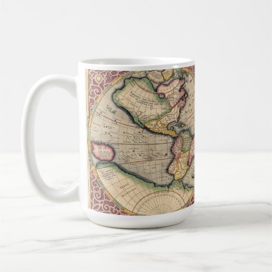 Vintage Weltkarte 1609 Kaffeetasse (Links)