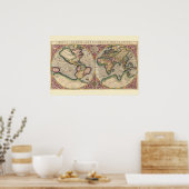 Vintage Weltkarte 1609 Poster (Küche)