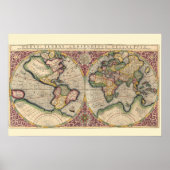 Vintage Weltkarte 1609 Poster (Vorne)