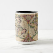 Vintage Weltkarte 1609 Tasse (Zentrum)