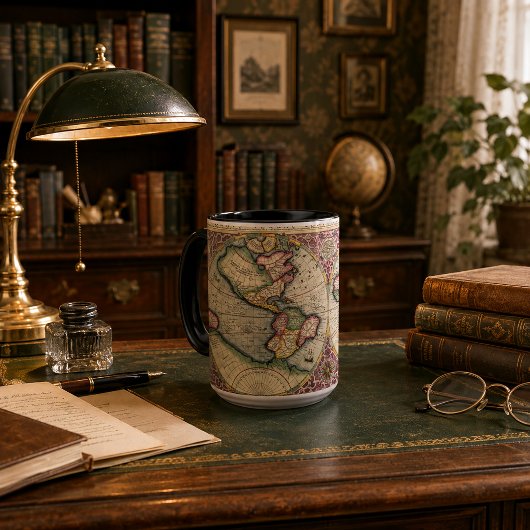 Vintage Weltkarte 1609 Tasse