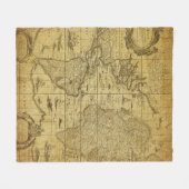Vintage Weltkarte 1635 Fleecedecke (Vorderseite (Horizontal))