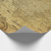 Vintage Weltkarte 1635 Geschenkpapier (Ecke)