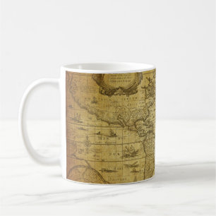 Vintage Weltkarte 1635 Kaffeetasse