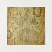 Vintage Weltkarte 1635 Wandteppich (Vorderseite (Horizontal))