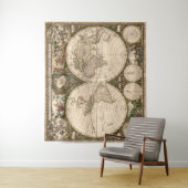 Vintage Weltkarte (1660) Wandteppich (Beispiel)