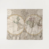 Vintage Weltkarte (1687) Wandteppich (Vorderseite (Horizontal))