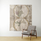 Vintage Weltkarte (1687) Wandteppich (Beispiel)