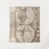 Vintage Weltkarte (1687) Wandteppich (Vorderseite)