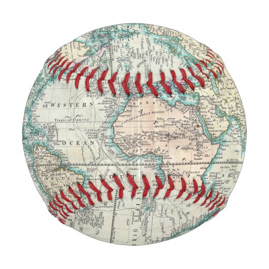 Vintage Weltkarte (1801) Baseball (Rückseite)