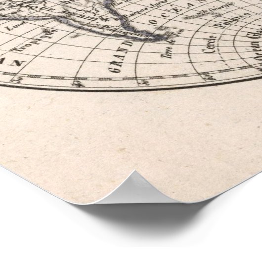 Vintage Weltkarte (1812) Poster (Ecke)