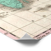 Vintage Weltkarte (1827) Poster (Ecke)