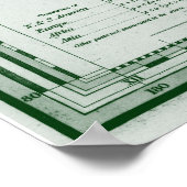 Vintage Weltkarte (1833) Weiß & Grün Poster (Ecke)