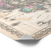 Vintage Weltkarte 1855 Poster (Ecke)