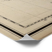 Vintage Weltkarte (1869) Poster (Ecke)