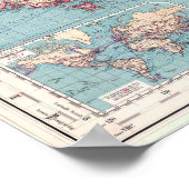 Vintage Weltkarte (1897) Poster (Ecke)