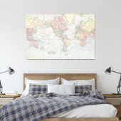 Vintage Weltkarte (1901) Leinwanddruck (Insitu (Schlafzimmer))