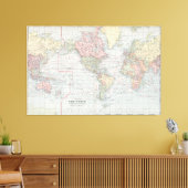 Vintage Weltkarte (1901) Leinwanddruck (Insitu (Wohnzimmer))