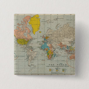 Vintage Weltkarte 1910 Button