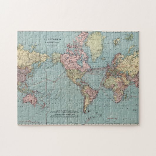 Vintage Weltkarte (1912) Puzzle (Horizontal)