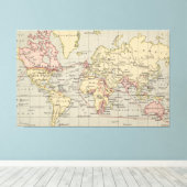 Vintage Weltkarte (1914) Leinwanddruck (Insitu (Holzboden))
