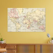 Vintage Weltkarte (1914) Leinwanddruck (Insitu (Wohnzimmer))